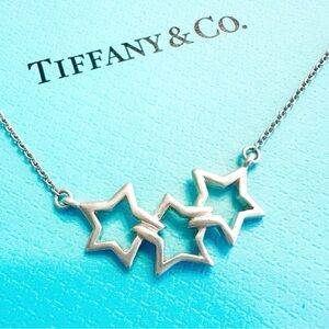 Tiffany & Co. Sterling Silver triple star necklace